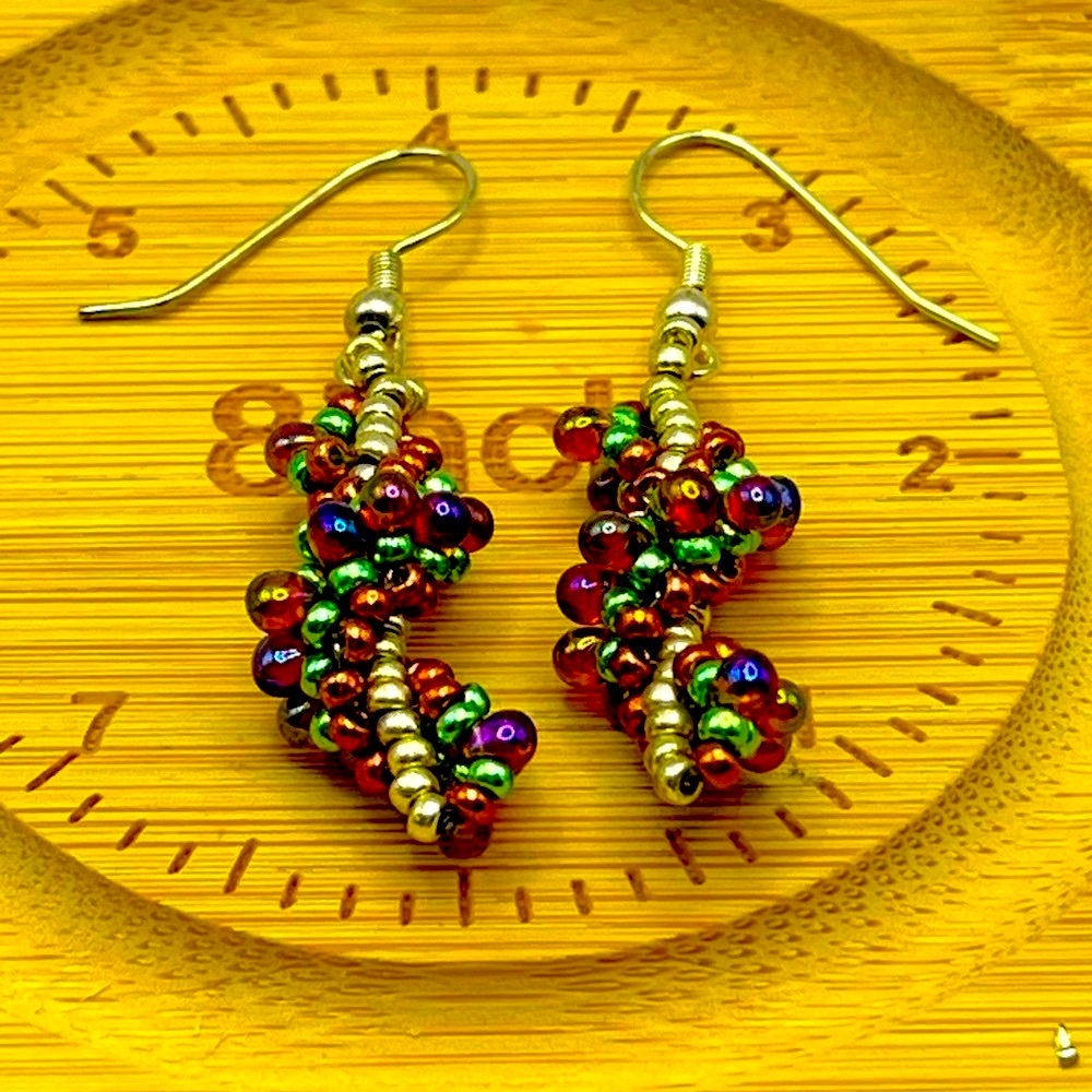 Azhagi ~ Beaded Twisted Handmade Earrings